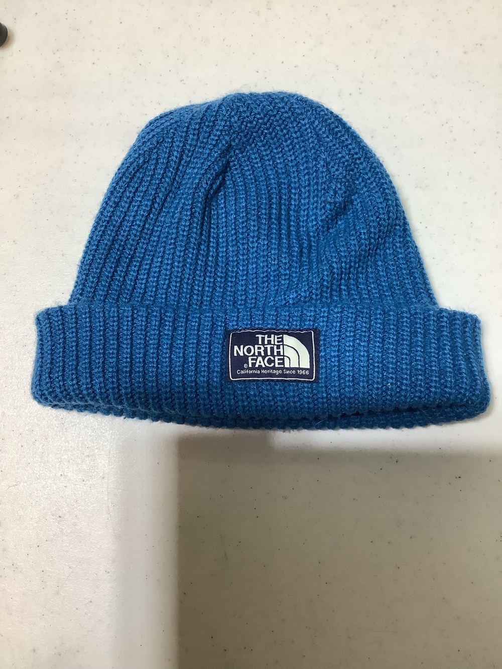 North Face ocean blue beanie